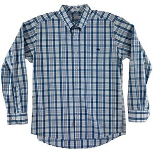Onward Reserve Non Iron Button Up Shirt Mens XL Blue Plaid